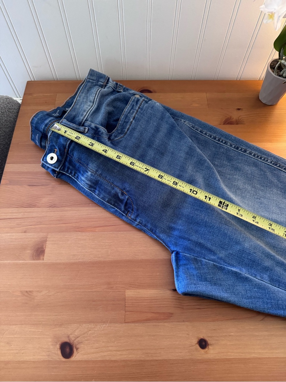 J. Jill Denim Blue High Rise Bootcut Raw Hem Jeans Size 16 - Picture 5 of 9